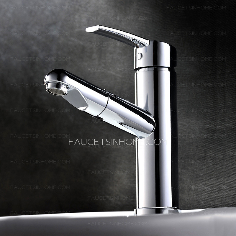 Bathroom Faucets Modern Chrome Pullout Spray