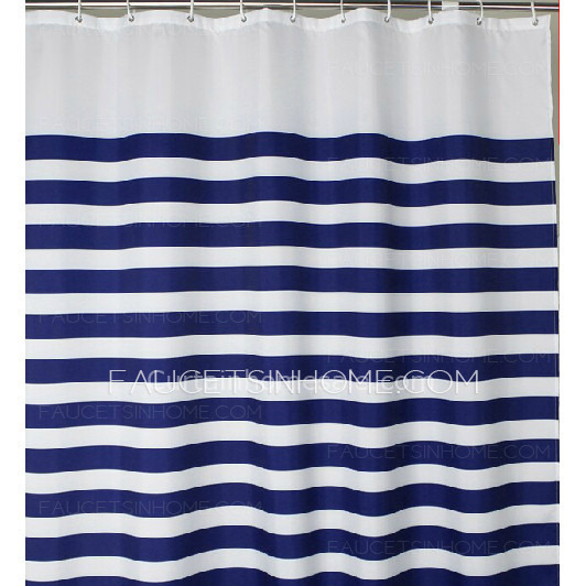 Asian Nautical Blue Toile Western Shower Curtain And Bathroom