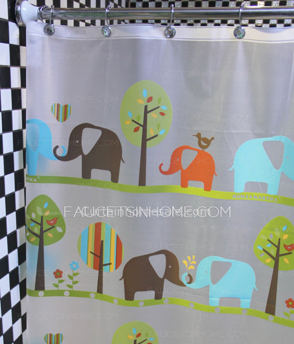 Decorative Outhouse Shower Curtain And White Color Animal