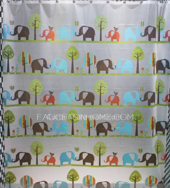 Decorative Outhouse Shower Curtain And White Color Animal