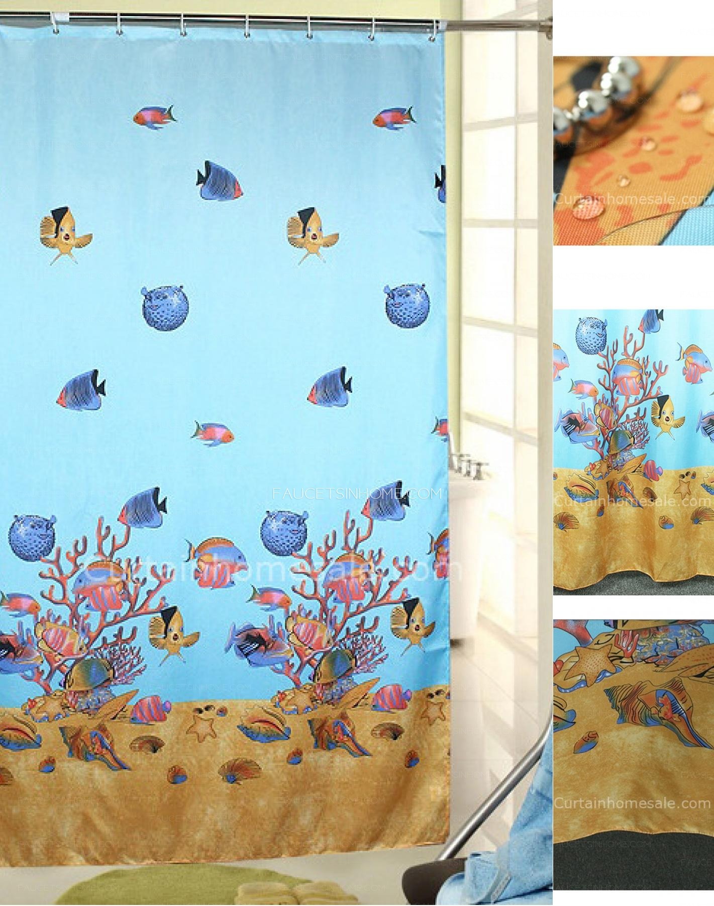 Pastoral Animal Baby Blue Print Awesome Shower Curtain