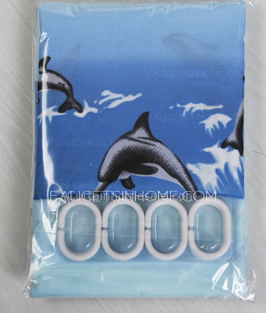 Fancy Baby Blue Animal Bathroom Unique Shower Curtain