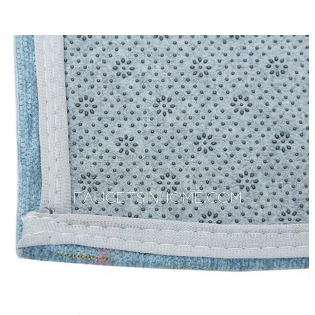 Modern Chenille Double Layer Blue 23.6*35 Inch Bathroom Rug