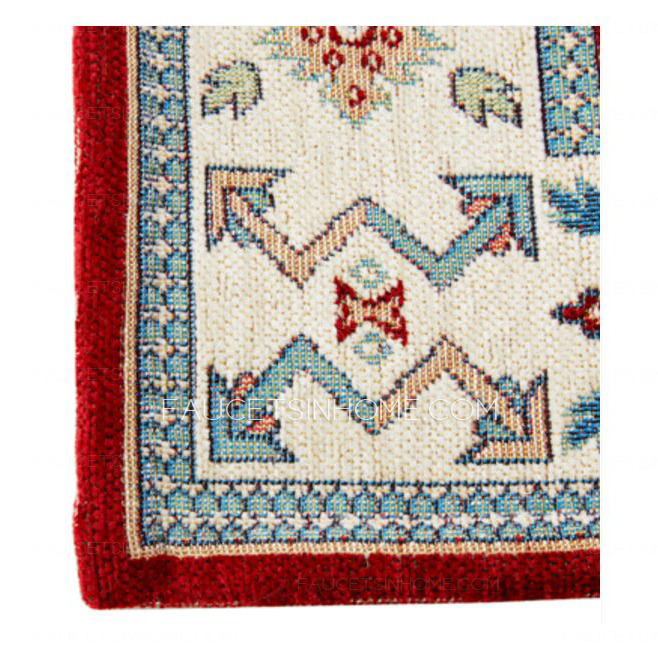 Vintage Double Layer Chenille Burgundy 20*31.5 Inch Bathroom Rug