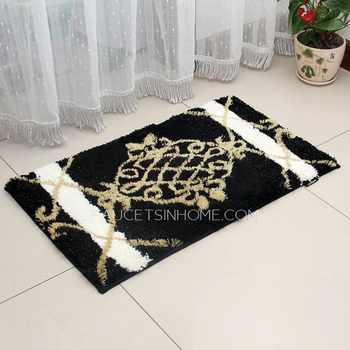 Smooth Black 23.6*35.4 Inch Antiskid Bathroom Rug