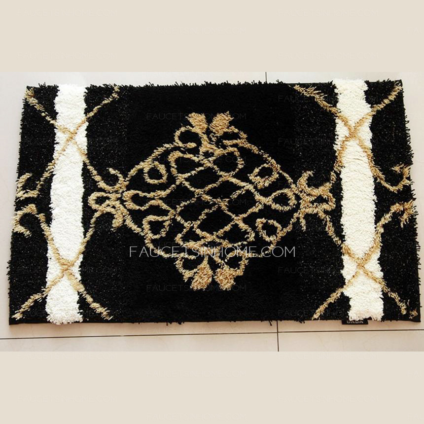 Smooth Black 23.6*35.4 Inch Antiskid Bathroom Rug