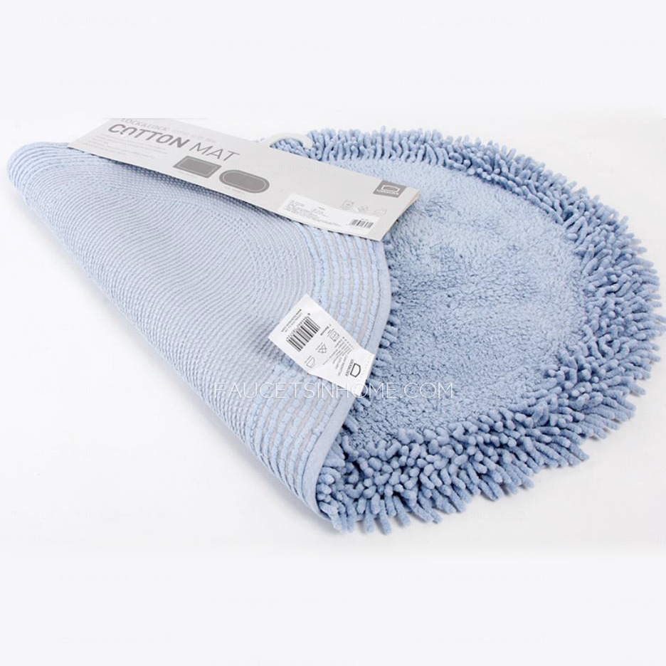 Chic Blue Chenille 31.5*20 Inch Bathroom Rug