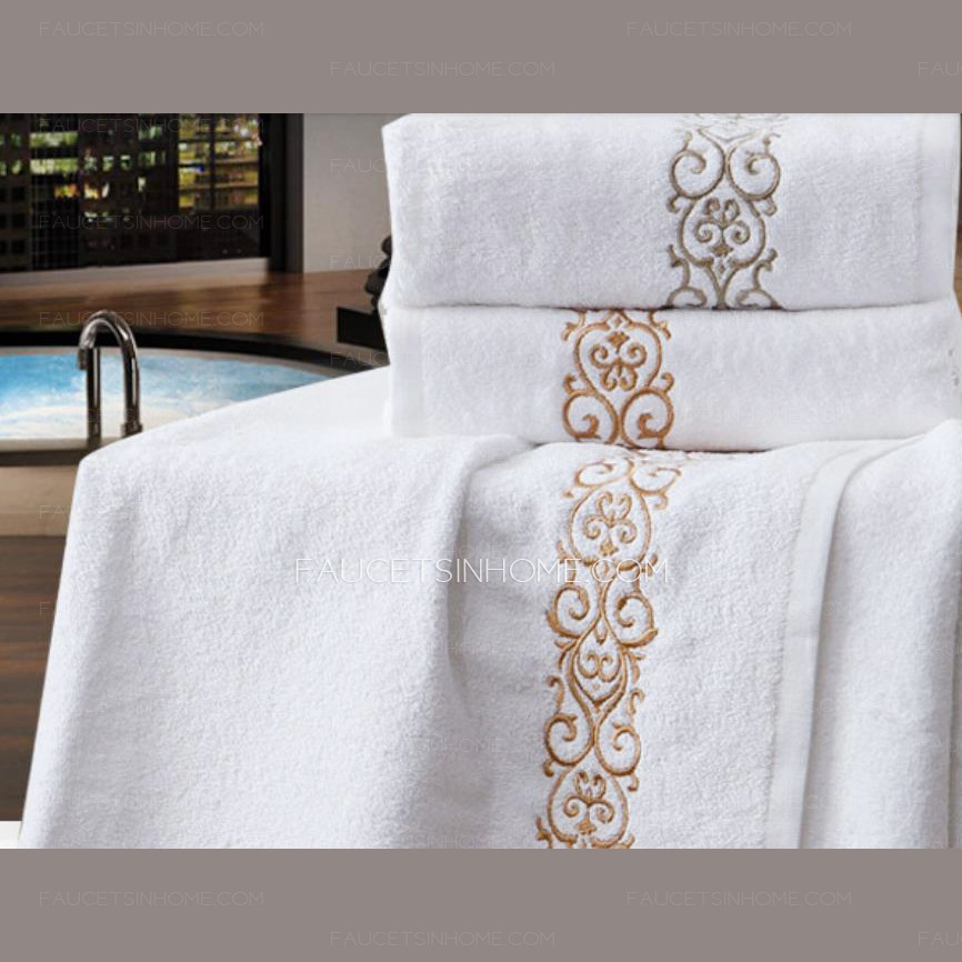 31.5*55 Inch Pure Cotton Embroidery Bath Towel One Piece