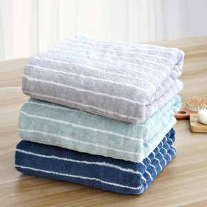 Affordable Striped Cotton 55*27.5 Inch Bath Towel One Piece