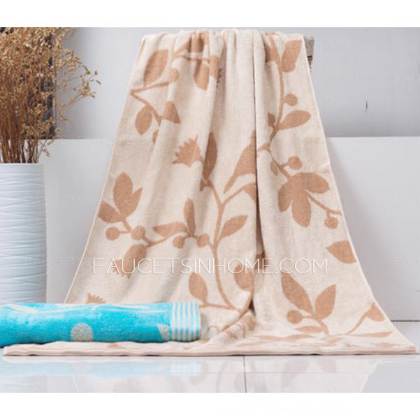 Comfortable Leaf Pattern Cotton 55*28 Inch Bath Towel