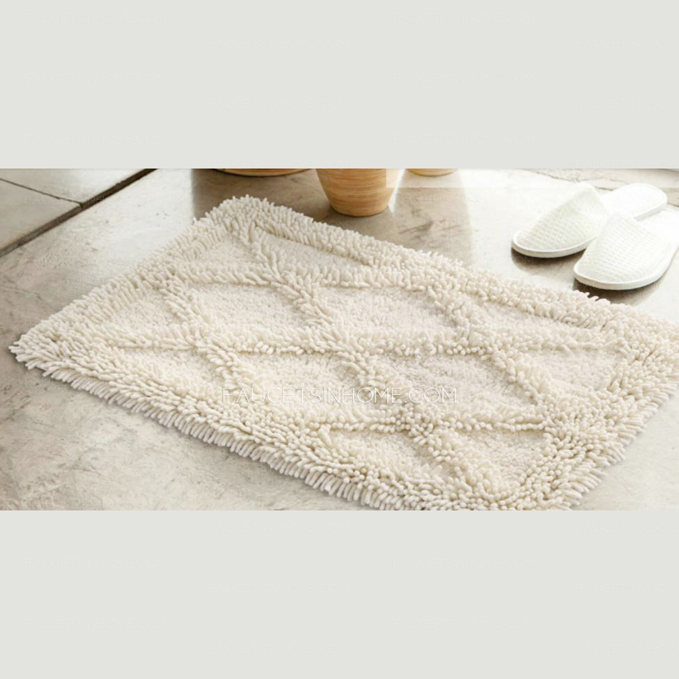 Beige Antiskid 30*20 Inch Cotton Bathroom Rug