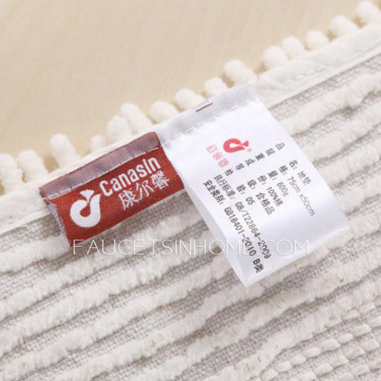 Beige Antiskid 30*20 Inch Cotton Bathroom Rug