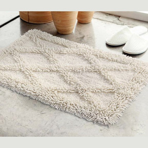 Beige Antiskid 30*20 Inch Cotton Bathroom Rug