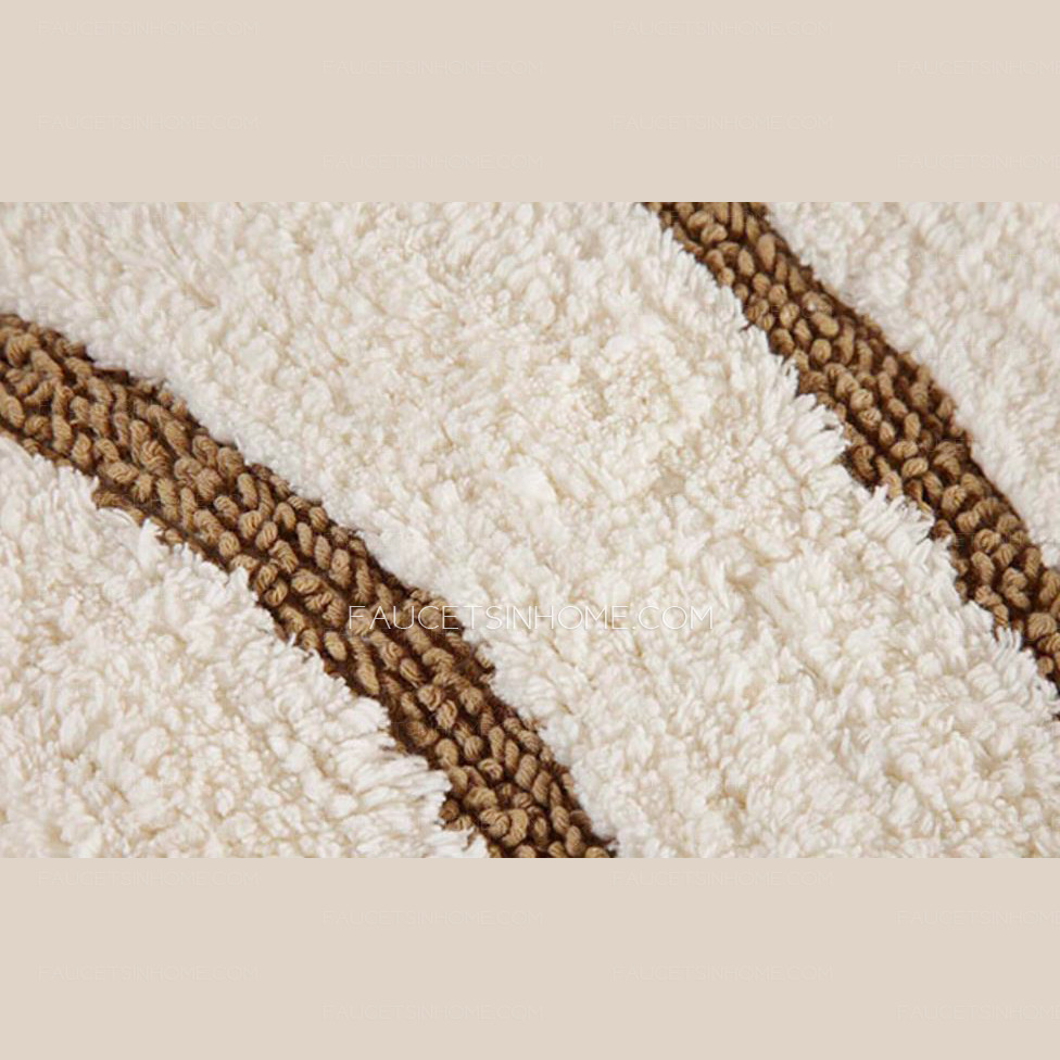 Modern Beige 23.6*15.7 Inch Cotton Bathroom Rug