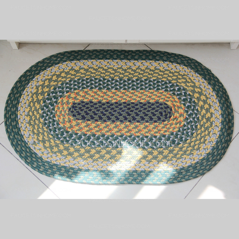 Rustic Oval Shaped Multi-Color 20*30 Inch Bath Mat