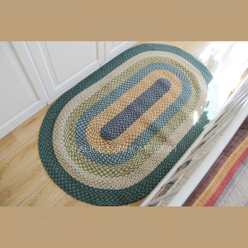 Rustic Oval Shaped Multi-Color 20*30 Inch Bath Mat