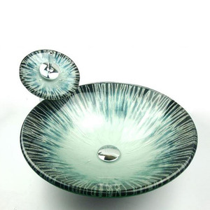 Round Bathroom Vessel Sinks Turquoise Single Bowl With Faucet