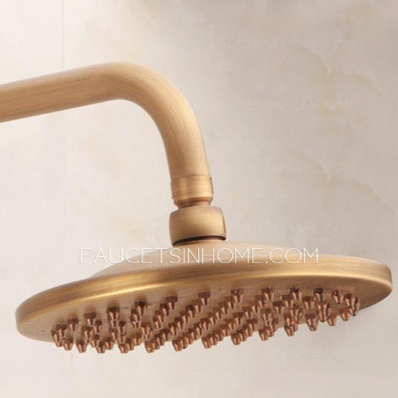 Antique Brushed Brass Thermostatic Exposed Outdoor Shower Faucet Sets