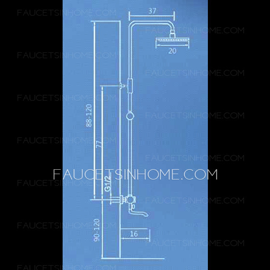 Antique Brushed Brass Thermostatic Exposed Outdoor Shower Faucet Sets