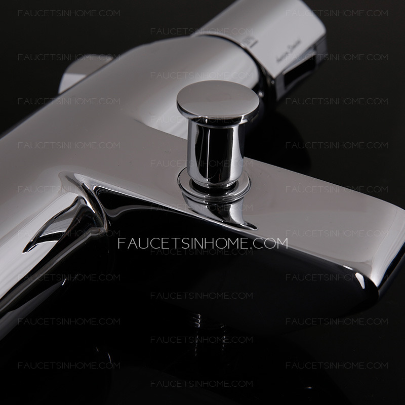 Modern Chrome Brass Wall Mount Thermostatic Exposed Shower Faucets