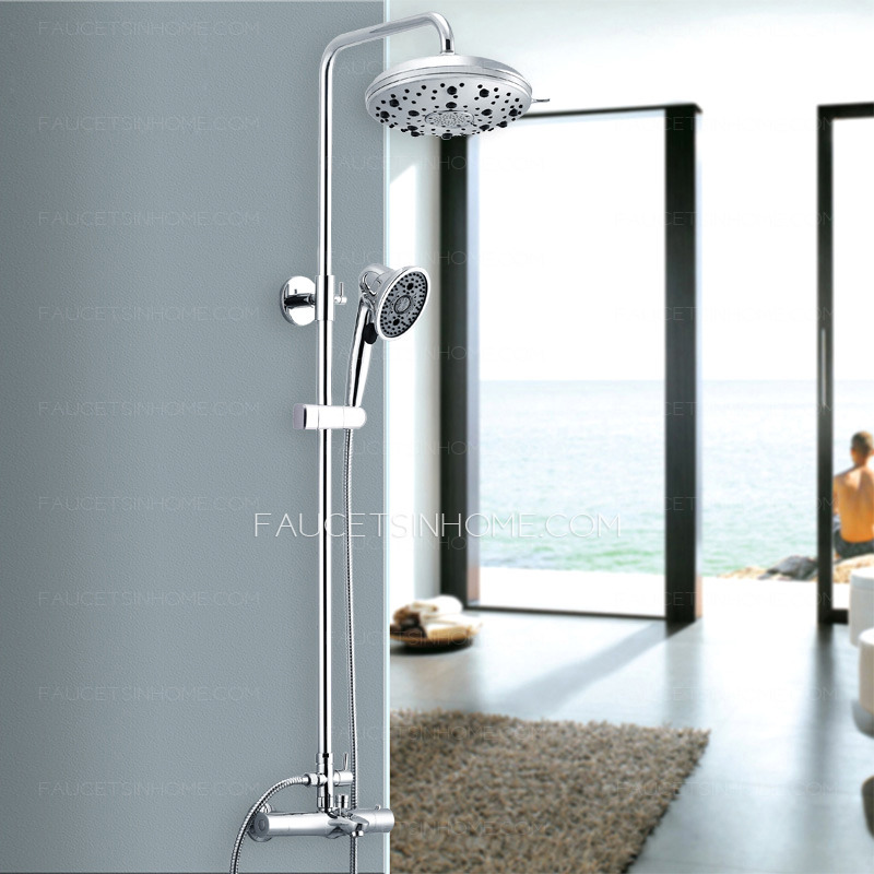 High End Electroplated Brass Thermostatic Outdoor Shower Faucet Sets