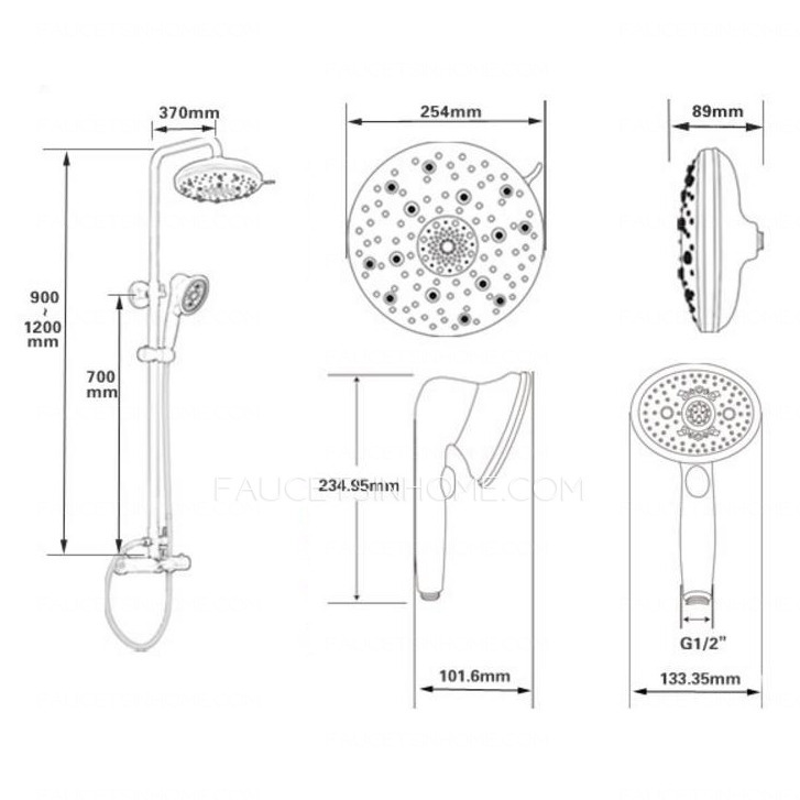 High End Electroplated Brass Thermostatic Outdoor Shower Faucet Sets