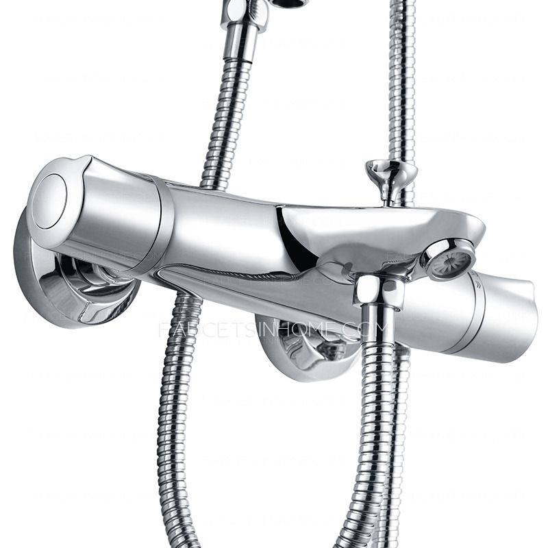 Modern Thermostatic Brass Thermostatic Exposed Outdoor Shower Faucets