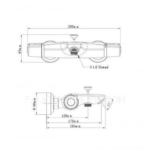 Modern Thermostatic Brass Thermostatic Exposed Outdoor Shower Faucets