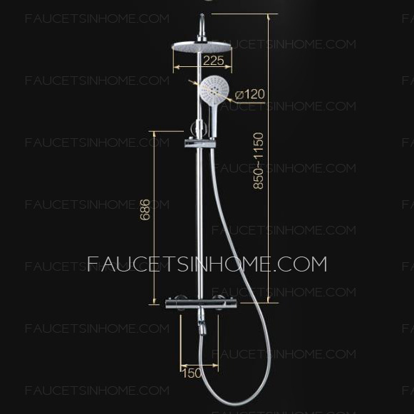 Best Thermostatic Exposed Outdoor Shower Faucet Chrome Brass