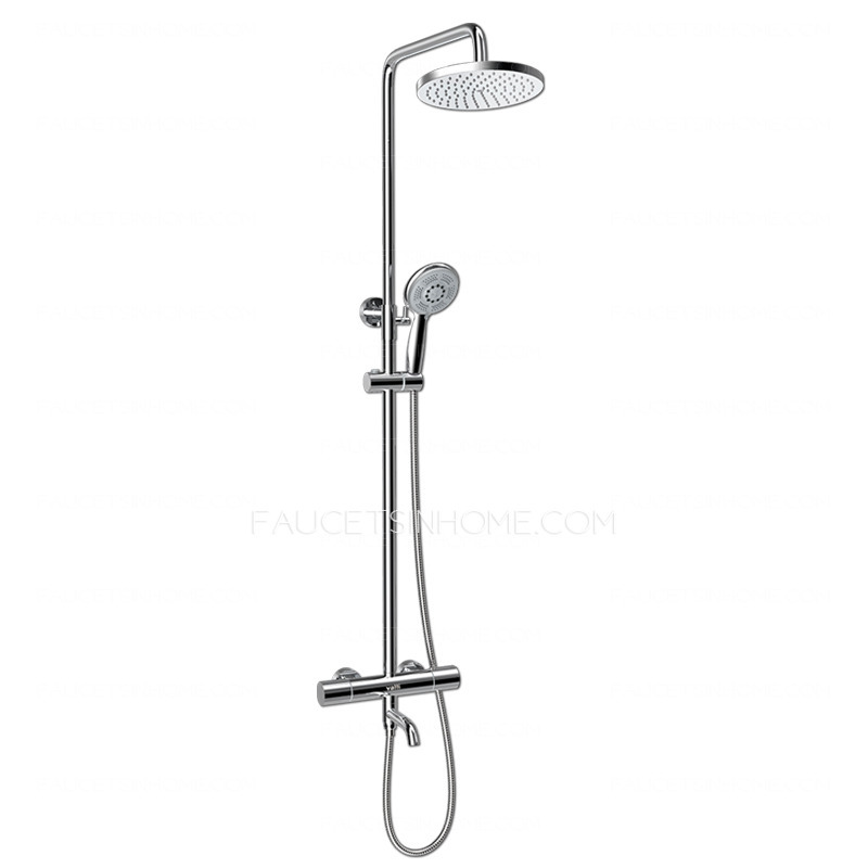 High End Thermostatic Exposed Outdoor Shower Electroplated Brass