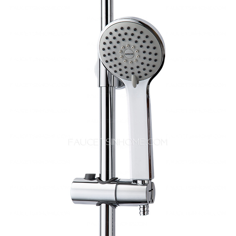 Contemporary Thermostatic Exposed Outdoor Shower Electroplated Brass