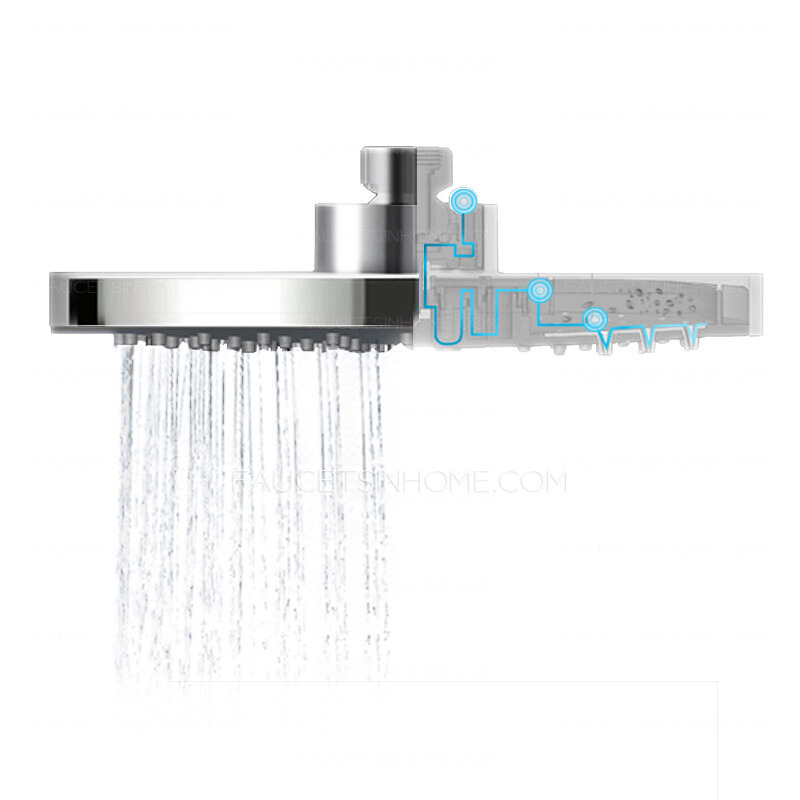 Thermostatic Exposed Outdoor Shower Faucet Brass Wall Mount