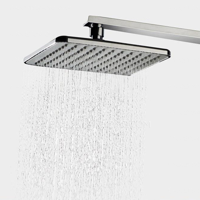 Square Electroplated Brass Thermostatic Exposed Outdoor Shower Faucet