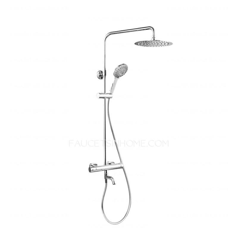 Modern Thermostatic Brass Chrome Exposed Shower Faucet