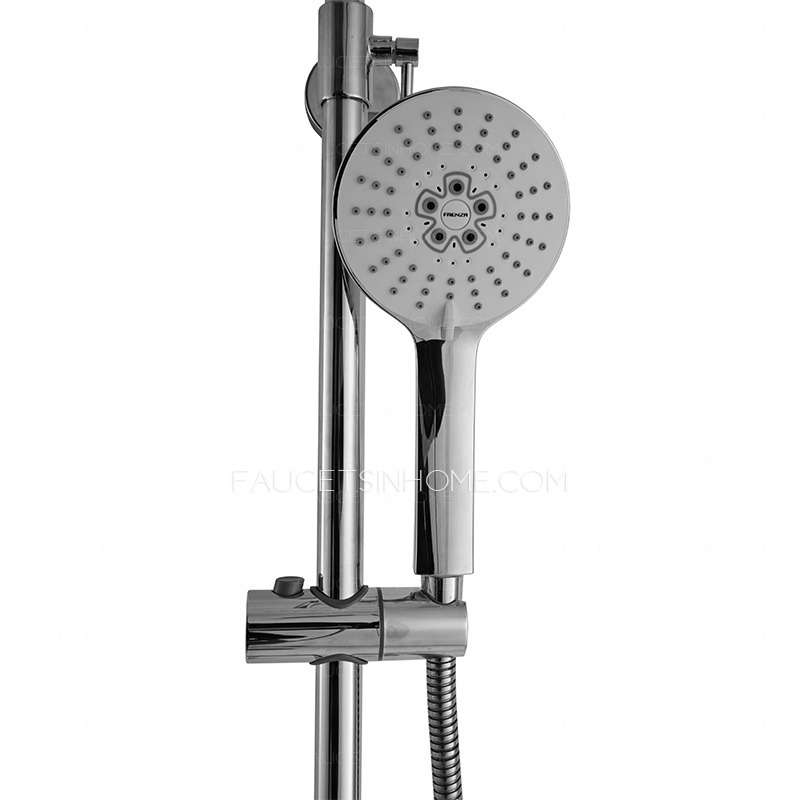 Thermostatic Exposed Outdoor Shower Faucet Sets Electroplated Brass