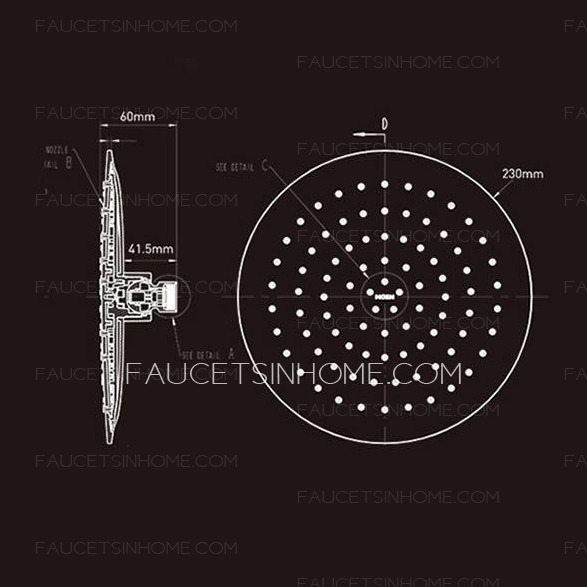 Thermostatic Shower Faucets Brass Small Top Shower Electroplated