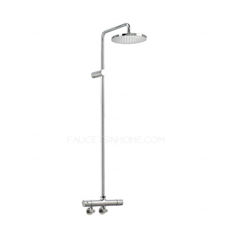 Simple Exposed Shower Faucets Electroplated Brass Thermostatic