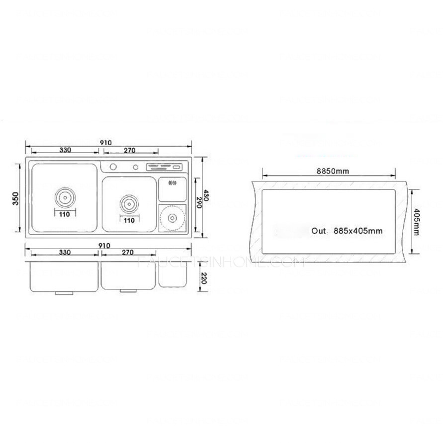 Practical Double Sinks Stainless Steel Kitchen Sinks With Faucet