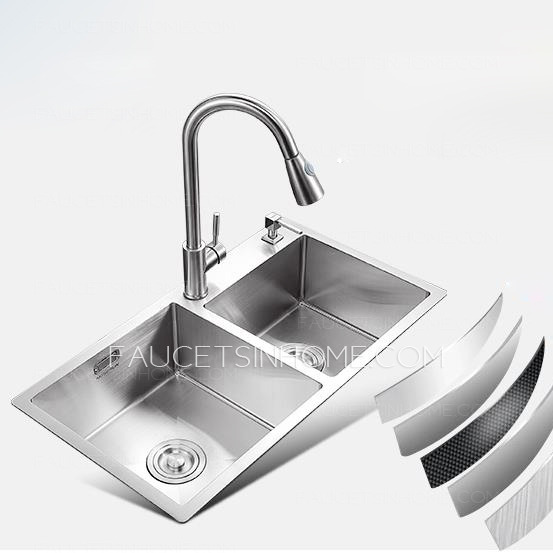 Double Sinks Stainless Steel Kitchen Sinks With Faucet