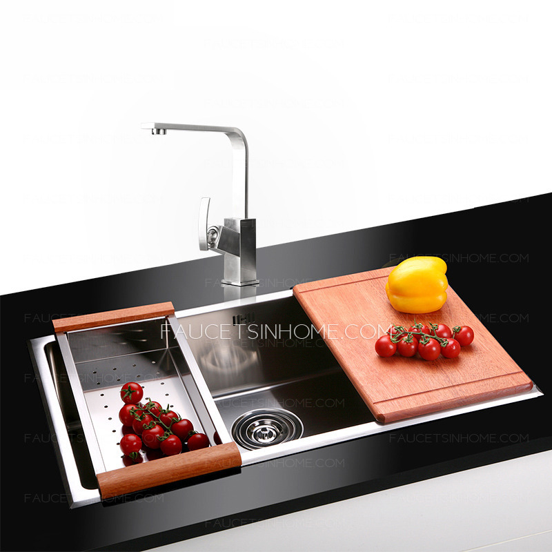 Stainless Steel Single Sink Kitchen Sinks With Faucet