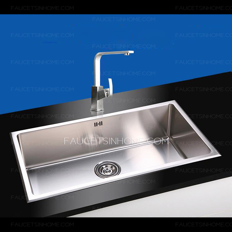 Large Capacity Stainless Steel Single Sink Kitchen Sinks With Faucet