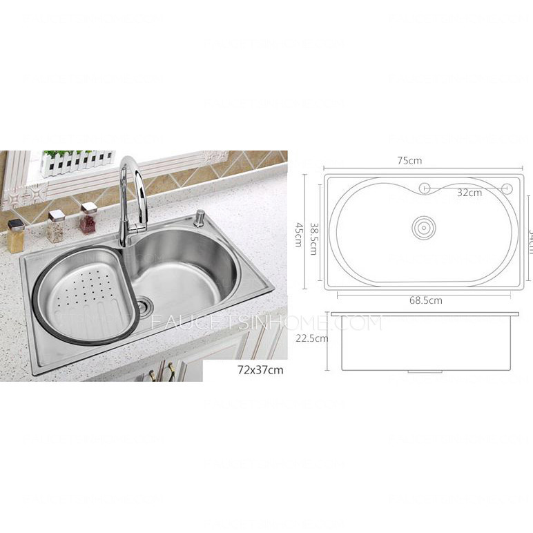 Single Bowl Large Capacity Stainless Steel Kitchen Sinks With Faucet