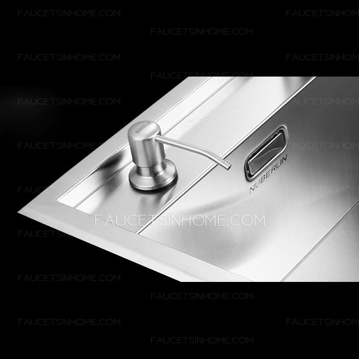 Nickel Brushed Stainless Steel Kitchen Sinks Double Bowls With Pullout Faucet