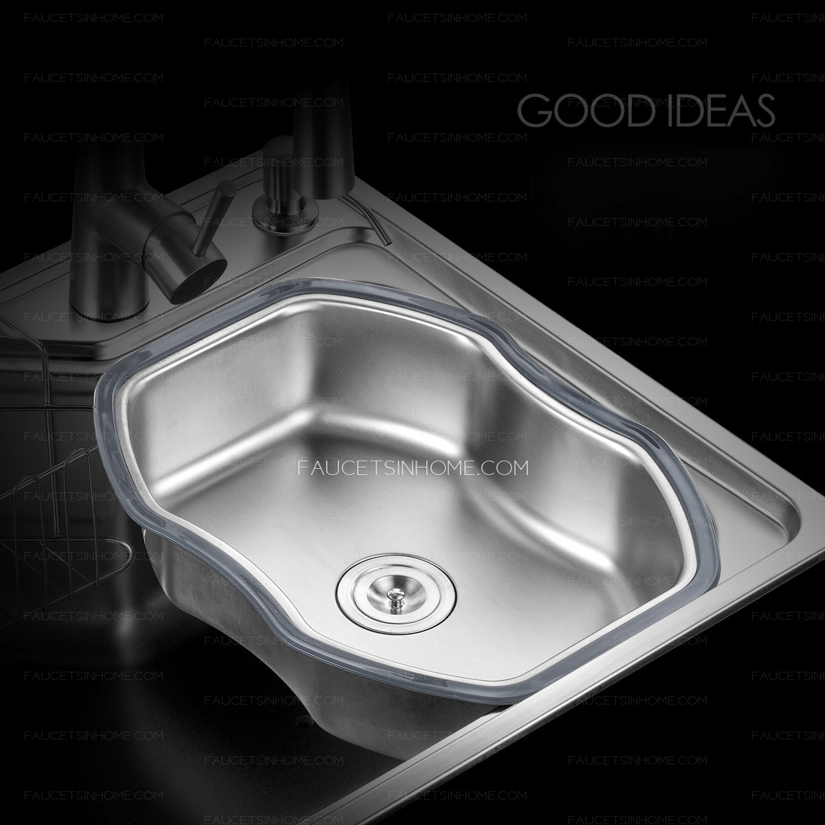 Practical Large Capacity Single Bowl Stainless Steel Kitchen Sinks