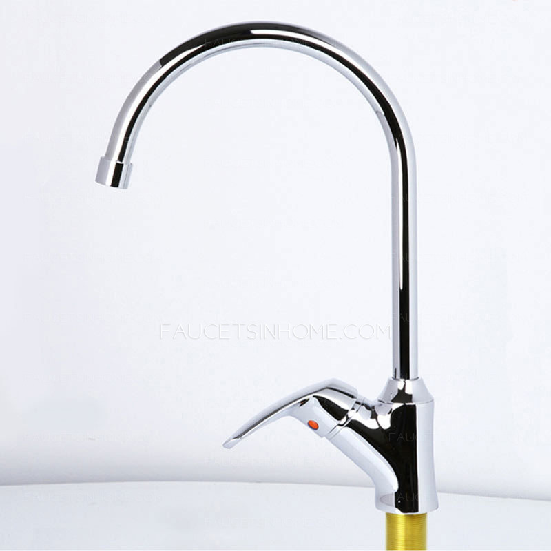 Modern Vessel Mount Single Handle Chrome Brass Kitchen Sink Faucets