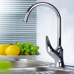 Modern Vessel Mount Single Handle Chrome Brass Kitchen Sink Faucets