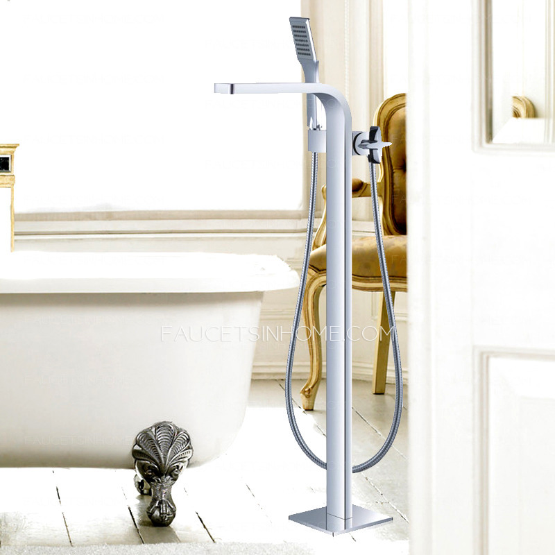 Best Floor Standing Electroplated Brass Shower Faucets With Hand Shower