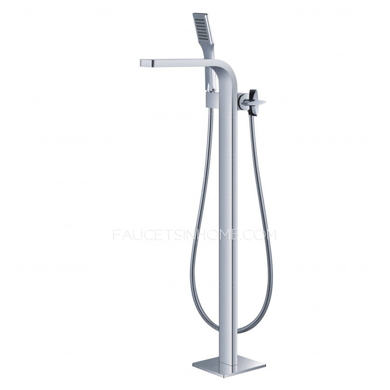 Best Floor Standing Electroplated Brass Shower Faucets With Hand Shower