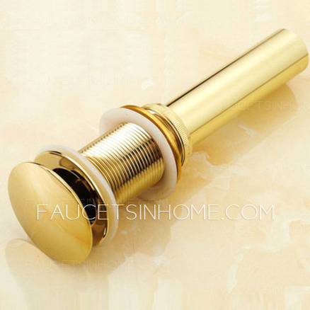 Golden Polished Brass Bouncing Type Drainer Without Spillway Hole