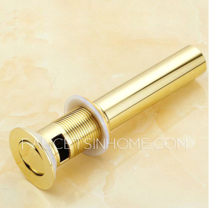 Golden Polished Brass Flap Type Drainer Without Spillway Hole